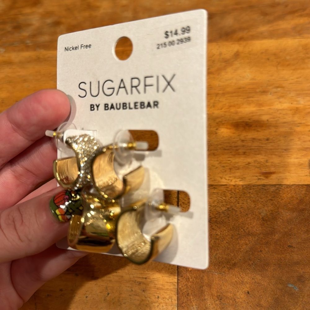 Sugarfix by Baublebar Nickel Free 2 Pairs of Gold Tone Earrings - Picture 4 of 4